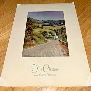Vintage 1940er THE CHATEAU Restaurant, Genfersee Wisconsin Speisekarte - Bild 1 von 11