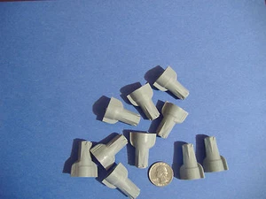 TEN LARGE GRAY HEX-LOK GARDNER BENDER WIRE CONNECTOR TWIST CONICAL NUTS - Picture 1 of 2
