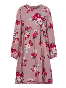 Creamie NWT Rose Print Dress Girls Pink Mauve Sizes 4,5, 6 Long Sleeves  - Picture 1 of 3