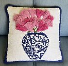Two's Company Chinoiserie Vase Pillow 18x18  Style# 53747 Textured Blue & White