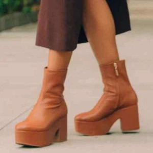 LARROUDE Miso Platform Boot In Caramel Stretch Leather size 7 - Picture 1 of 16