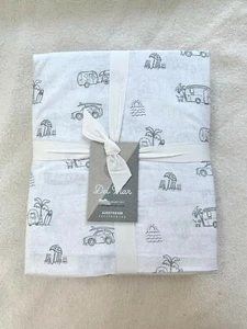 NEW Pottery Barn Airstream Del Mar Organic Cotton Sheet Set King Cream Grey - Picture 1 of 5