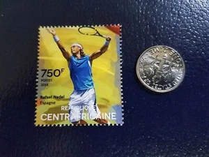 Rafael Nadal Tennis 2014 Republique Centrafricaine Perforated Stamp - Picture 1 of 1