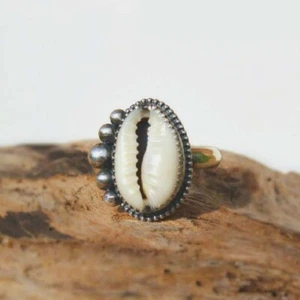 Cowrie Gemstone 925 Sterling Silver Black Friday  Jewelry Ring All Size EC-761 - Picture 1 of 6