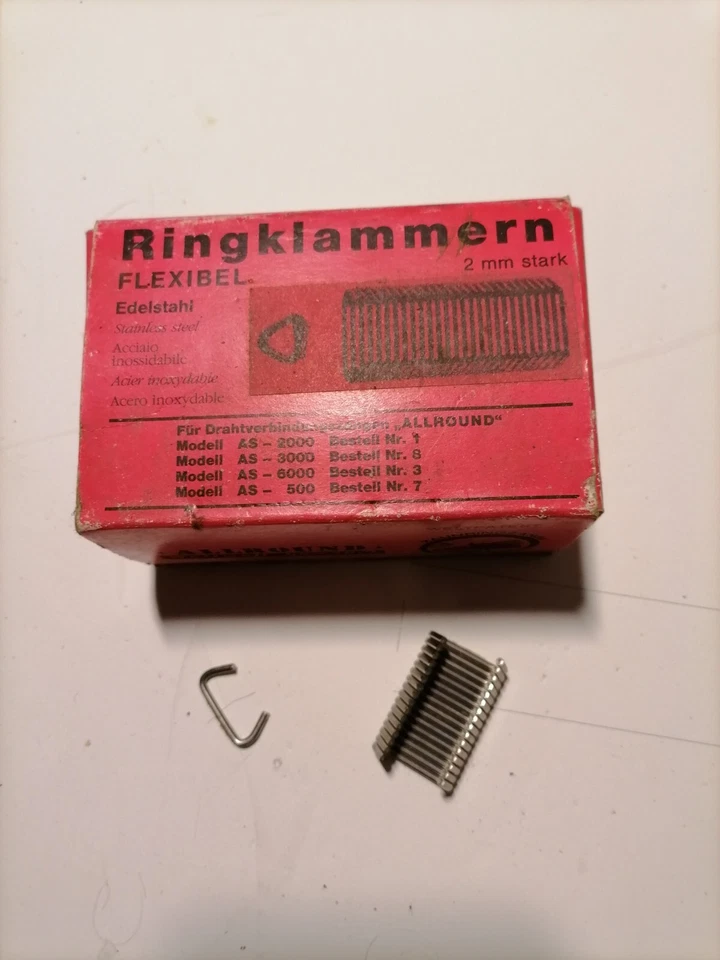 Ringklammer für Gabione ca.1000 Stk. Steinkörbe Zaunbau C-Ring Edelstahl. - Bild 1 von 1