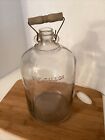 Vintage Gallon Glass Bottle With Wood Bale Handle