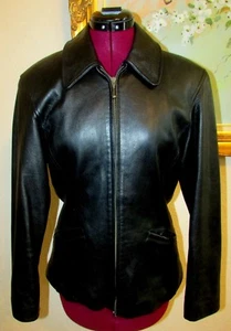 WMS WILSON'S GR. S THINSULATE ISOLIERUNG REISSVERSCHLUSS FT SCHWARZ LEDER POLY GEFÜTTERTE JACKE - Bild 1 von 10