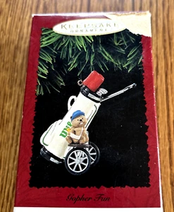 Hallmark 1995 Gopher Fun White Wilson Golf Bag Golfing Christmas Ornament - Picture 1 of 6