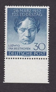 Germany Berlin 1952 BEETHOVEN 30pf MINT light hinge * SG B87 - Picture 1 of 2