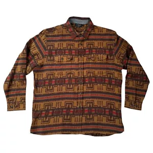 PENDLETON Tan Southwest La Pine Wool L/S Western Overshirt XL Harding Trail - Picture 1 of 7