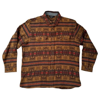 PENDLETON Tan Southwest La Pine Wool L/S Western Overshirt XL Harding Trail - Image 1 of 4