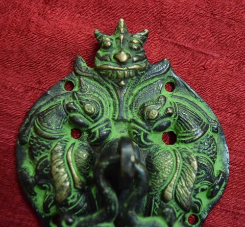 Devil Face Knocker Twin Parrot Design Antique Handmade Door Decor Bell Gift V251 Cover