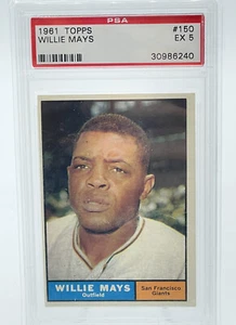 1961 TOPPS #150 WILLIE MAYS HOF SAN FRANCISCO GIANTS PSA 5 GRADED EX - Picture 1 of 3