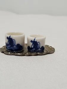 VTG DELFT Holland cups Hand-Painted Ceramic - Picture 1 of 4