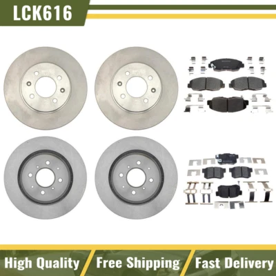 For 2002 2003 Honda Civic Front Rear Brake Rotors & Ceramic Brake Pads - Image 1 of 4