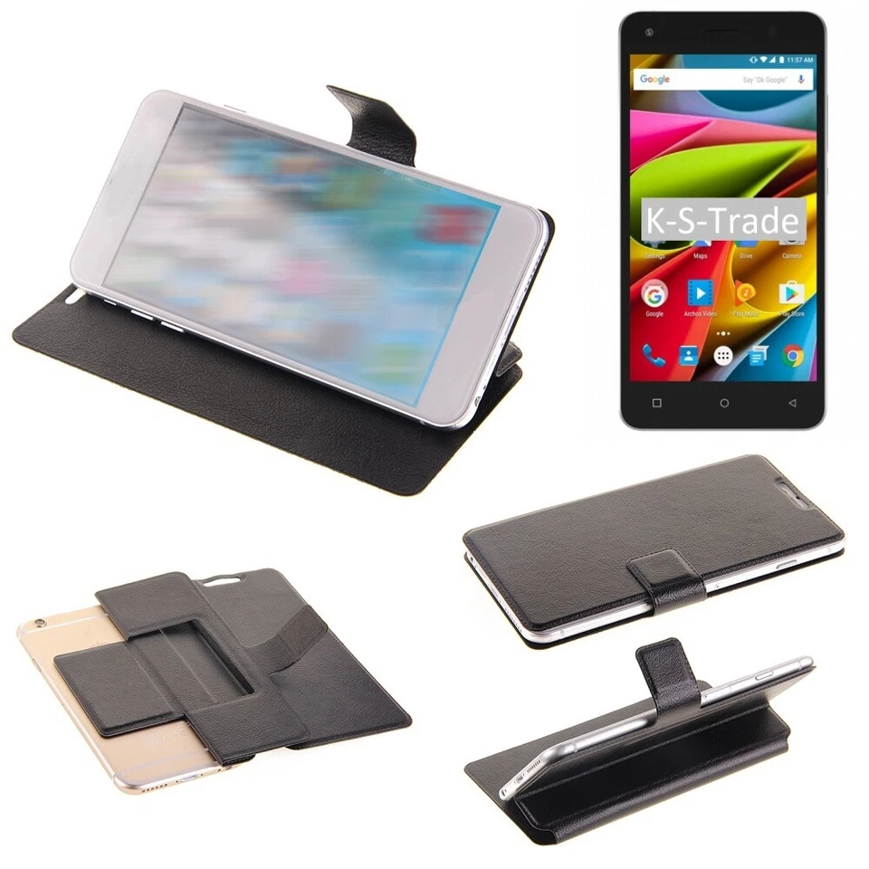 Flipcover Book style housse pour Archos 50b Cobalt Lite poche coque Wallet Case - Photo 1/4