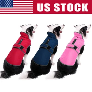 Waterproof Fleece Warm Pet Dog Coat Winter Jacket Clothes Sweater Reflective USA - Picture 1 of 11