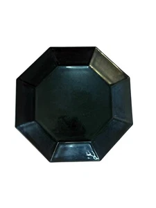 Arcoroc France Octime Noir Black 8 1/2”W Octagonal Glass Salad  Plate - Picture 1 of 6
