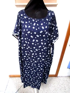 CROFT&BARROW-NAVY/WHITE-FLORAL-SHORT SLEEVE-ROUND NECK-NIGHTGOWN-SIZE-2X-NWT - Picture 1 of 3