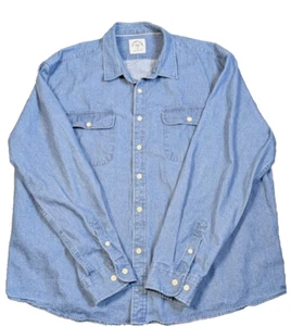 Blue Denim Shirt Men’s 3XL 100% Cotton Customized Version by Dubinik Button Up - Picture 1 of 6
