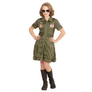 Jet Pilotin-Kostüm für Frauen Oliv S 34-36 Damen-Verkleidung Jet Pilotin Uniform - Bild 1 von 3