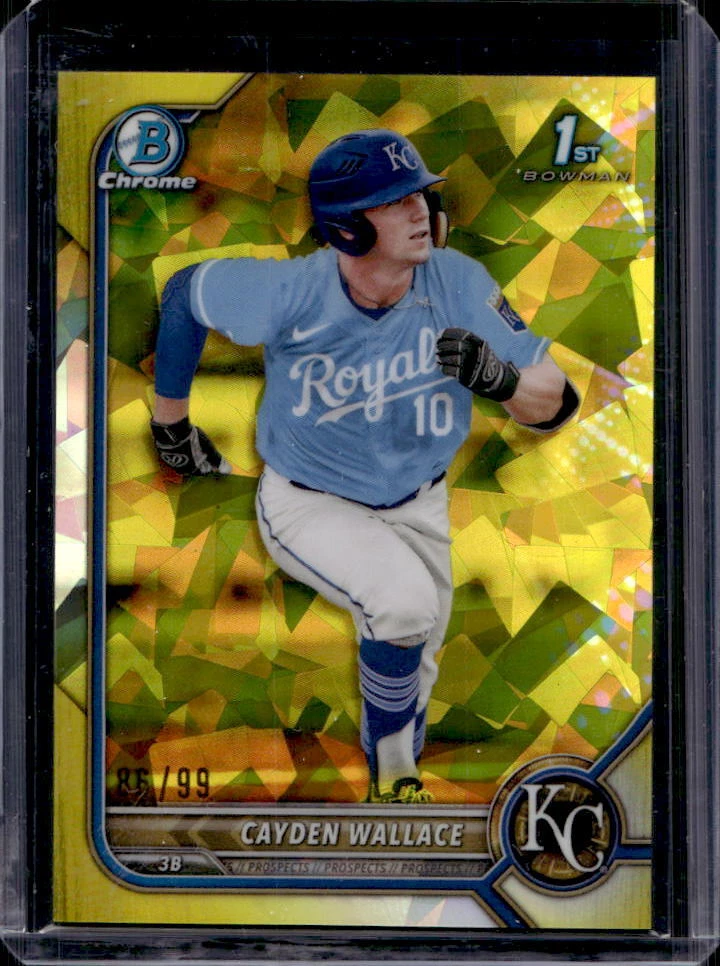 2022 Bowman Chrome Sapphire Draft Cayden Wallace Yellow Refractor 1st #86/99