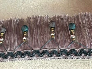 Luxury Tassel Fringe with Beads 11cm **DIFFERENT COLOURS** x 1 yd - Picture 1 of 8