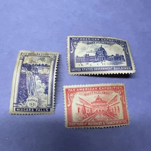 3- 1901 Pan American Exposition Stamps Unused Hinged   (Lot 18 File 32) - Picture 1 of 5