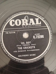 THE CRICKETS OH BOY 78RPM CORAL Q.72298 - Picture 1 of 4