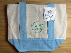 Trader Joe’s Mini Pastel Canvas Tote Bag - Picture 1 of 2