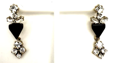 J. Pendientes colgantes perforados de acrílico transparente y acrílico negro CREW 2" Foto 1 de 4