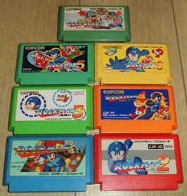 Mega Man Rockman 1 2 3 4 5 6 Rock Board Lot of 7 Nintendo Famicom Cartridge