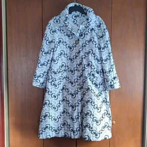 Abrigo vintage Weathervane by Sterling para mujer grande blanco acolchado círculo mod años 60 - Imagen 1 de 15