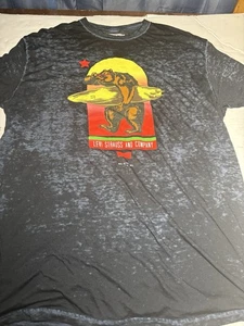 T-shirt Levi's Strauss Grizzly Bear surf burnout nera surf uomo XL vintage - Foto 1 di 7