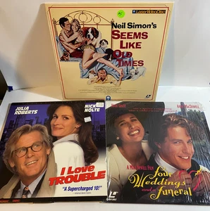 Laserdisc Romantic Comedy Lot - Seems Like Old Times, I Love Trouble, 4 Weddings - Picture 1 of 11