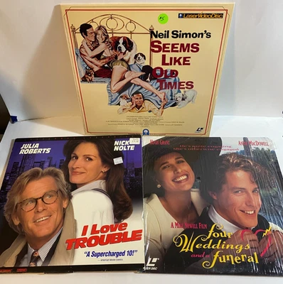 Laserdisc Romantic Comedy Lot - Seems Like Old Times, I Love Trouble, 4 Weddings - Image 1 of 4