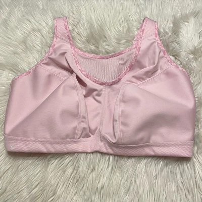 Sujetador deportivo Glamorise 44G rosa figura completa sin rebote camisola inalámbrica 1066 Foto 1 de 4