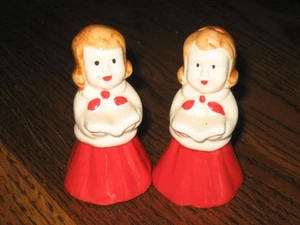 Süße Vintage Pr. von Weihnachtsliedern oder Chormädchen Salz & Pfeffer unmarkiert - Bild 1 von 6