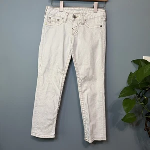 True Religion White Denim Rolled Capri Low Rise Jeans. Women’s 26 (actual 27x24) - Picture 1 of 11