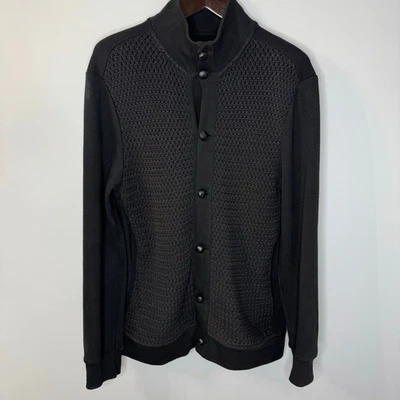 Cárdigan Armani Exchange Para Hombre Negro Tejido Algodón Botón Clásico Preppy Talla L  Foto 1 de 4