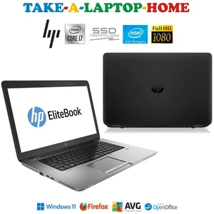 HP i7 3.3GHz Laptop Full HD 15.6" Screen SSD Windows11 Pro SSD WiFi 5GHz Office - Picture 1 of 11