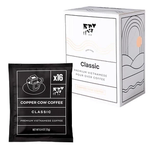 Copper Cow Premium Vietnamese Dark Roast Coffee - 16 Single-Serve Packs - Picture 1 of 6