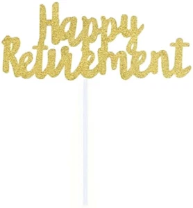 Happy Retirement Cake Topper Retired Party Decorations Farewell Office Work Gift - Picture 1 of 2