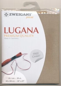 Zweigart Precut Lugana 25ct/10st 48 x 68cm 52% cotton 3835.779 light taupe - Picture 1 of 1