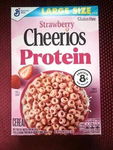 Cheerios Strawberry PROTEIN Gluten Free Large Cereal Box 11.2oz Exp: 10-20-25 - Picture 1 of 1