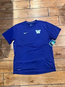NIKE WSU WASHINGTON HUSKIES FOOTBALL DRI FIT T-SHIRT PURPLE XL NWT - Picture 1 of 4