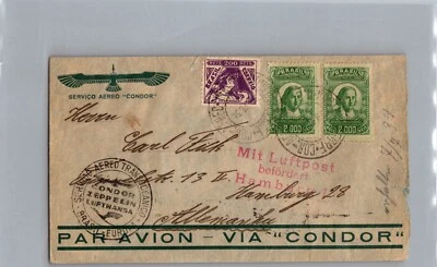 Brasil 1934 Porto Alegre Graf Zeppelin LZ 127 cubierta de correo a Alemania Hamburgo Foto 1 de 2