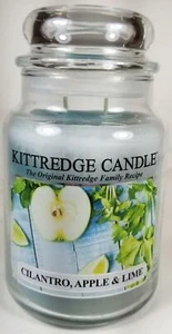 Kittredge Candle CILANTRO, APPLE & LIME Large Jar 23 Oz Blue Classic New Wax - Picture 1 of 4