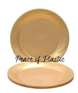 Tupperware New Set of 4 Open House Dessert Luncheon Plates 8" Gold - Bild 1 von 4