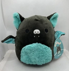 Aldous The Bat Squishmallow 7.5" Plush Soft Toy Black Teal Halloween NEW UK - Picture 1 of 7